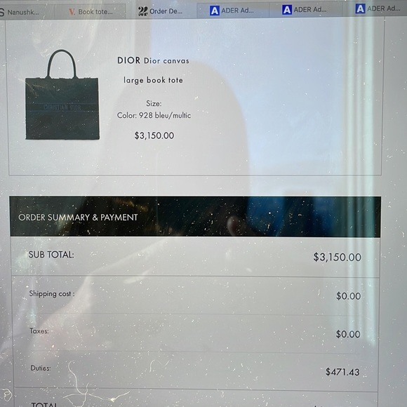 Dior large booktote navy camouflage - Picture 6 of 6